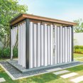 thumbnail image 1 of Blue Ticking Stripes Outdoor Curtains for Patio, Neutral Country Vertical Lines White Sunshade Privacy Drapes Grommet Waterproof Outside Curtains for Porch/Cabana/Balcony 54"x 84", 1 Panel, 1 of 9