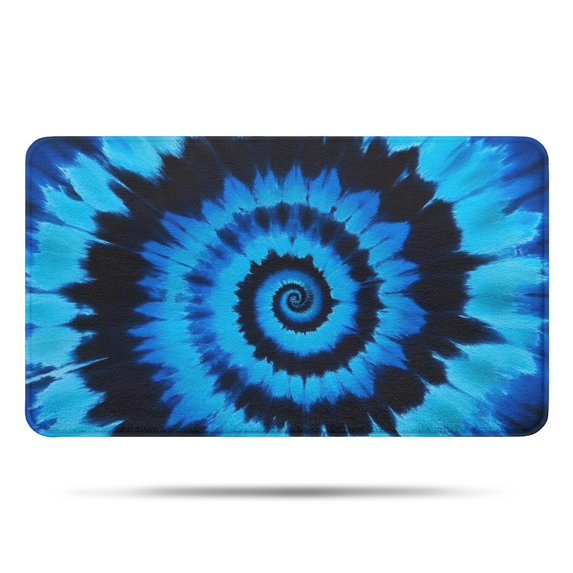 Blue Tie Dye Mandala Pattern Bathroom Rugs Mat,Non Slip Microfiber Bathroom Rug,Rubber Backing,Soft Bathroom Mats for Bathroom Floor,Tub and Shower,17x30in(43x75cm)