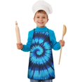 thumbnail image 1 of Blue Tie Dye Mandala Pattern Kids Aprons for Girls and Boys,Adjustable Neck Strap Toddler Aprons for Kids Cooking Baking, 1 of 6