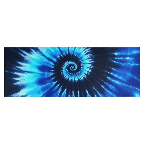 Blue Tie Dye Mandala Pattern Kitchen Rug Mat,Kitchen Runner Rugs Non Skid Washable,Decorative Kitchen Floor Mats for Kitchen,Sink,Laundry,17"X47"
