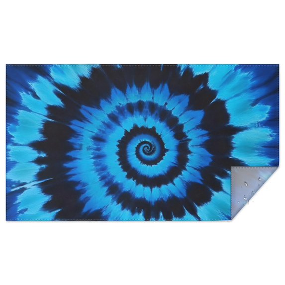 Blue Tie Dye Mandala Pattern Rectangle Tablecloth 60"x102",Waterproof Polyester Rectangle Table Cloth, Wipeable Spillproof Polyester Tablecloth for Dining, Camping, Indoor and Outdoor