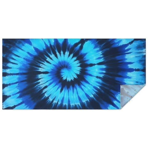Blue Tie Dye Mandala Pattern Rectangle Tablecloth 60"x120",Waterproof Polyester Rectangle Table Cloth, Wipeable Spillproof Polyester Tablecloth for Dining, Camping, Indoor and Outdoor