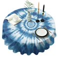 thumbnail image 1 of Blue Tie Dye Mandala Pattern Round Tablecloth 60"x60",Wrinkle Wipeable Table Cloth for Kitchen Dining Room Picnic Patio Party, 1 of 6