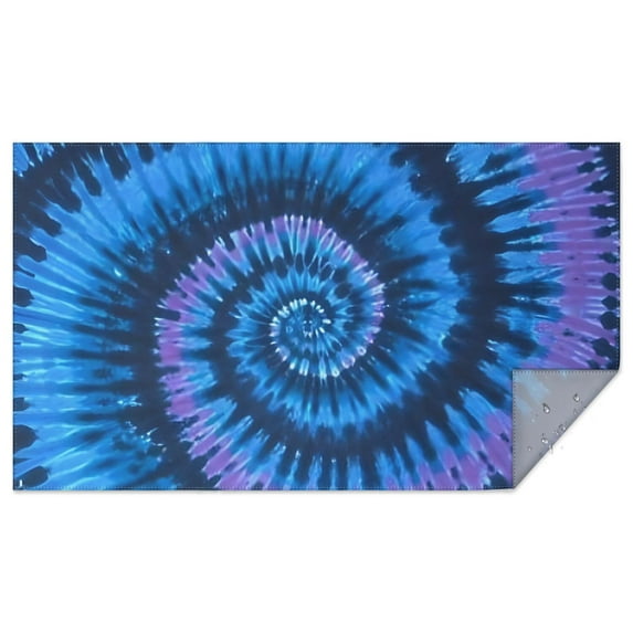 Blue Tie Dye Pattern Rectangle Tablecloth 60"x102",Waterproof Polyester Rectangle Table Cloth, Wipeable Spillproof Polyester Tablecloth for Dining, Camping, Indoor and Outdoor