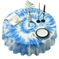 thumbnail image 1 of Blue Tie Dye Pattern Round Tablecloth 60"x60",Wrinkle Wipeable Table Cloth for Kitchen Dining Room Picnic Patio Party, 1 of 6