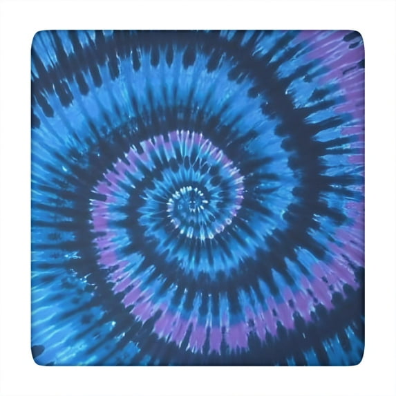 Blue Tie Dye Pattern Square Fitted Tablecloth with Elastic Edge,Square Table Cover,Washable Elastic Table Cover for Home Kitchen Party Decor 34"x34"