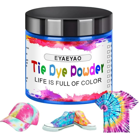 Blue Tie Dye Powder, Fabric Dyes for Clothing, All Purpose Powder Tie Dye, Easy to Use Dye for Cotton, Silk, & Linen, Ultra Concentrated Colors (Blue, 2 Ounce)