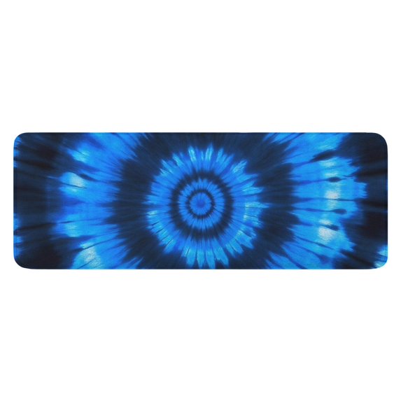 Blue Tie Dye Spiral Pattern Kitchen Rug Mat,Kitchen Runner Rugs Non Skid Washable,Decorative Kitchen Floor Mats for Kitchen,Sink,Laundry,17"x47.2"