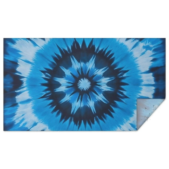 Blue Tie Dye Spiral Pattern Rectangle Tablecloth 60"x102",Waterproof Polyester Rectangle Table Cloth, Wipeable Spillproof Polyester Tablecloth for Dining, Camping, Indoor and Outdoor