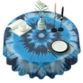 thumbnail image 1 of Blue Tie Dye Spiral Pattern Round Tablecloth 60"x60",Wrinkle Wipeable Table Cloth for Kitchen Dining Room Picnic Patio Party, 1 of 6