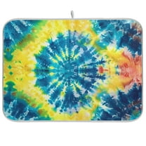 Blue Tie-dye Dish Drying Mats Kitchen Mat Microfiber Counter Absorbent Dish Pad Drainer Rack 16"x18"