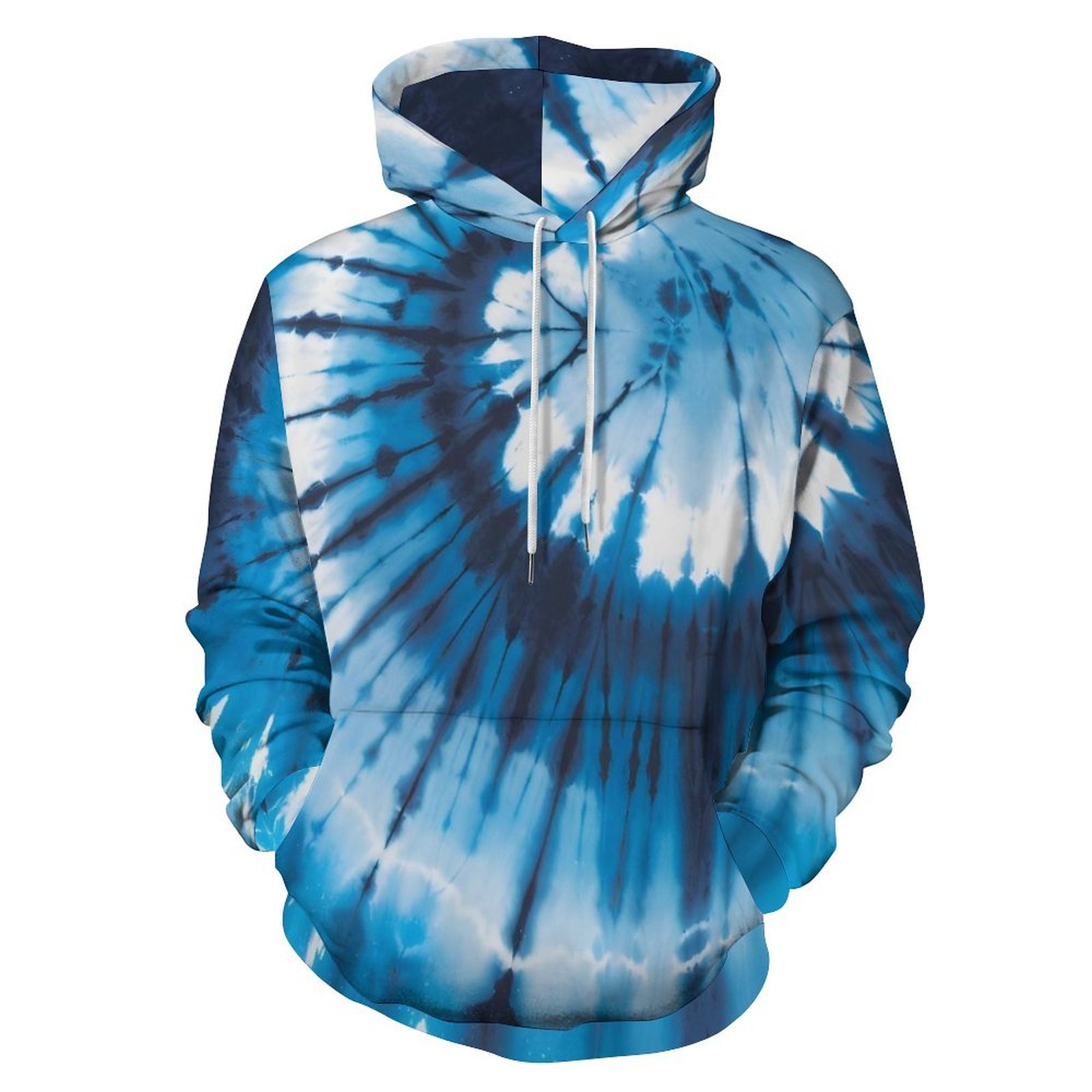 Blue Tie-dye Swirl Pattern 3D Print Hoodie Men Women Autumn Thin ...