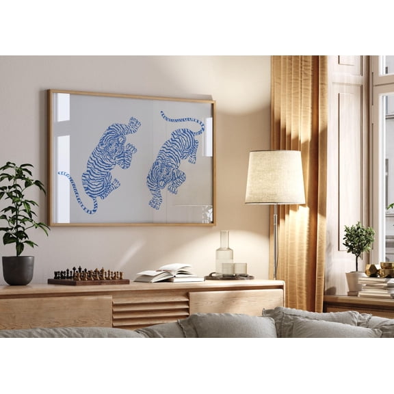 Blue Tiger Animal Poster Trendy Dorm Wall Art, 12x18 UNFRAMED