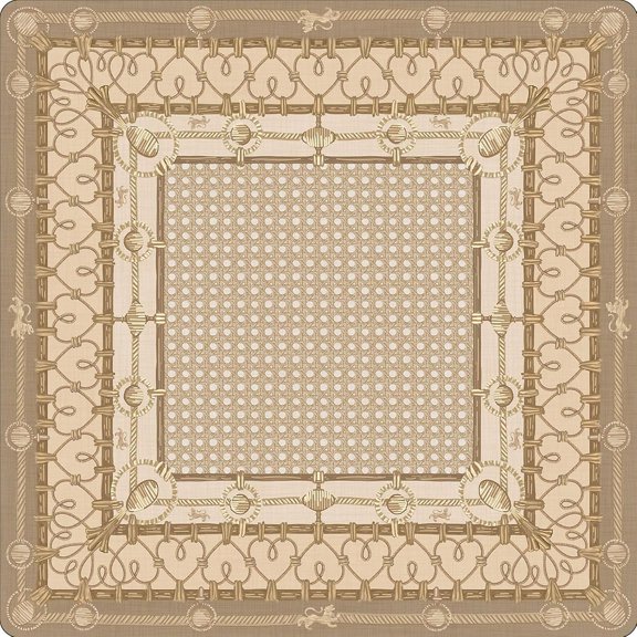 Blue Tiger Floral Mahjong Mat for Table, 31.5"x 31.5", Anti‑Slip Noise‑Reducing Chinoiserie American Mahjong Mat Game Table Cover, Shipped Rolled with Carry Bag (Retro Rattan Chain Mahjong Mat)