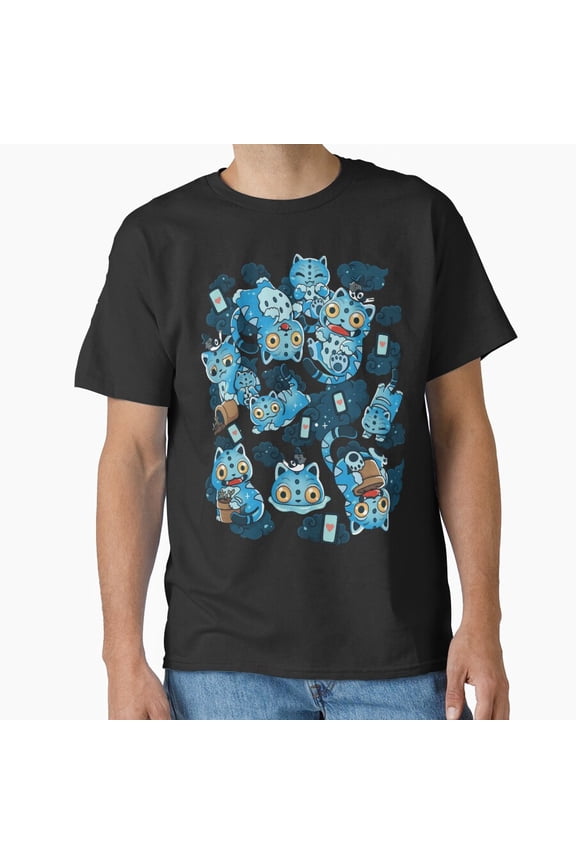 Blue Tiger Mythical Beast Ink Splatter Variant L T-Shirt