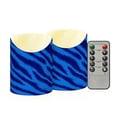 thumbnail image 1 of Blue Tiger Pattern Flameless Candles 2 PCS with Remote Realistic Moving Flame LED Tapered Pillar Set for Home Decor, 1 of 7