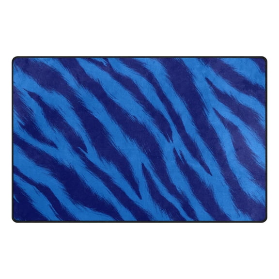 Blue Tiger Pattern Memory Foam Area Rug 31"x20" Non Slip, Absorbent, Fade Proof for Living Room, Bedroom, Office