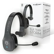 Blue Tiger Storm Wireless Bluetooth Professional Headset - Noise Cancellation Bluetooth 5.0 Headset   30 Hours Talk Time, Extended 100 ft. Range