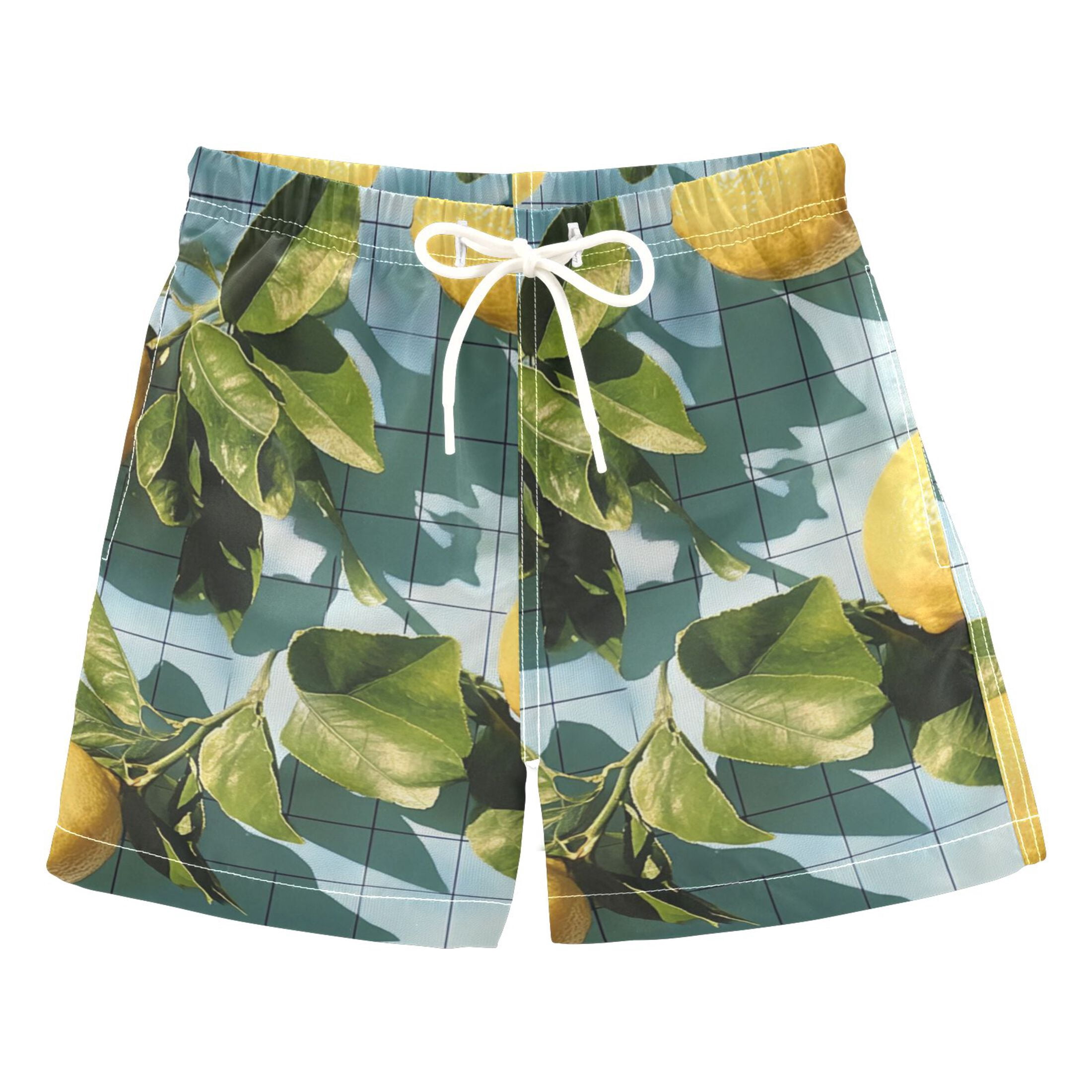 Sal & Pimenta Boys Swim Trunks - Blue & Yellow Lemon Tree
