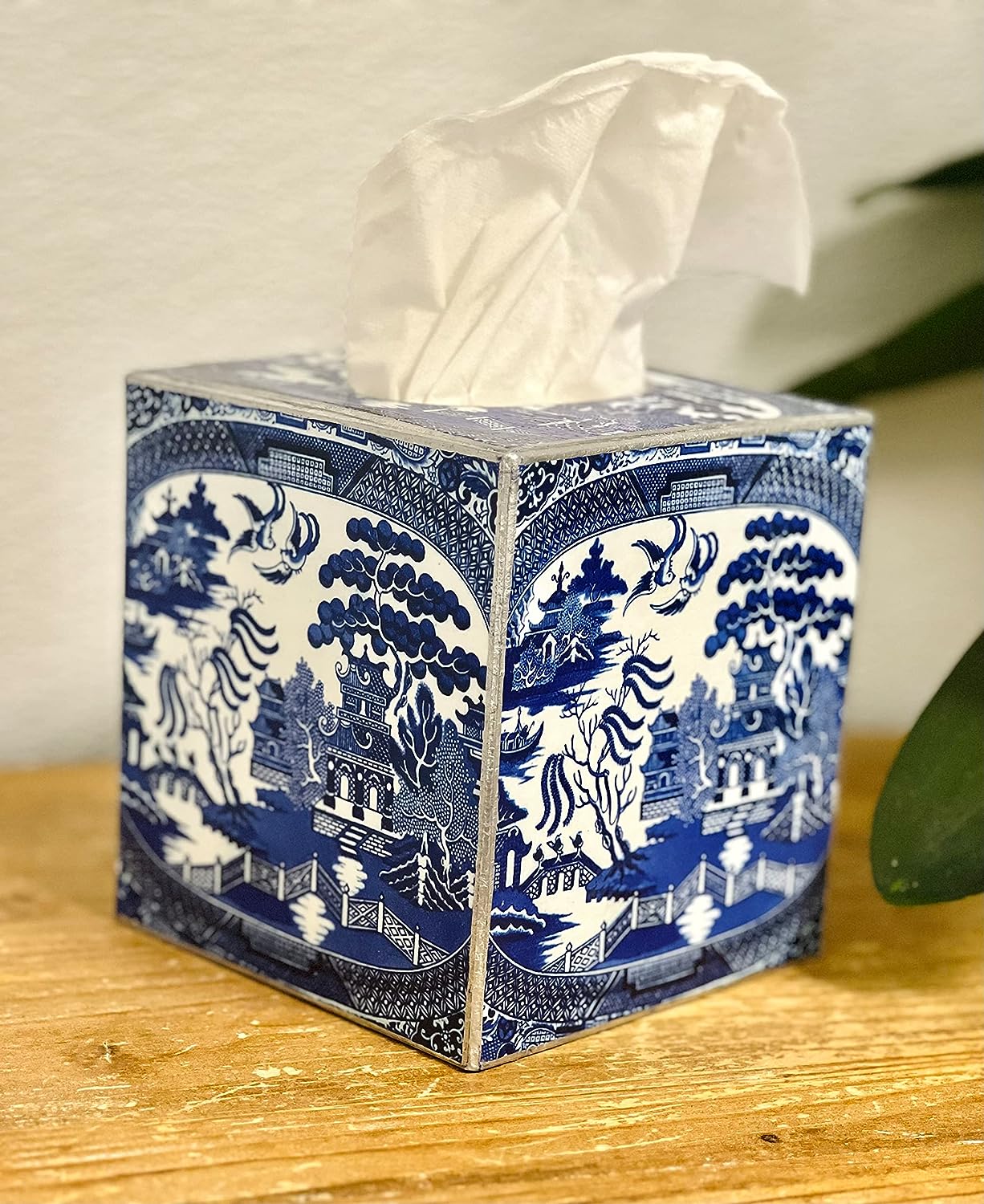 Blue Tissue Box Cover
