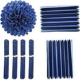 thumbnail image 1 of Blue Tissue Pom Poms DIY Tissue Paper Flowers for Birthday Wedding Baby Shower Tea Party Dessert Table Decoration, Pack of 18, 1 of 4