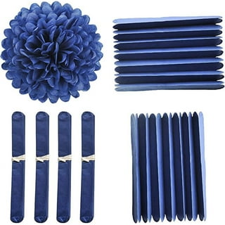 Blue Tulle Pom-Poms, 12in, 3ct - Oh Baby! Boy