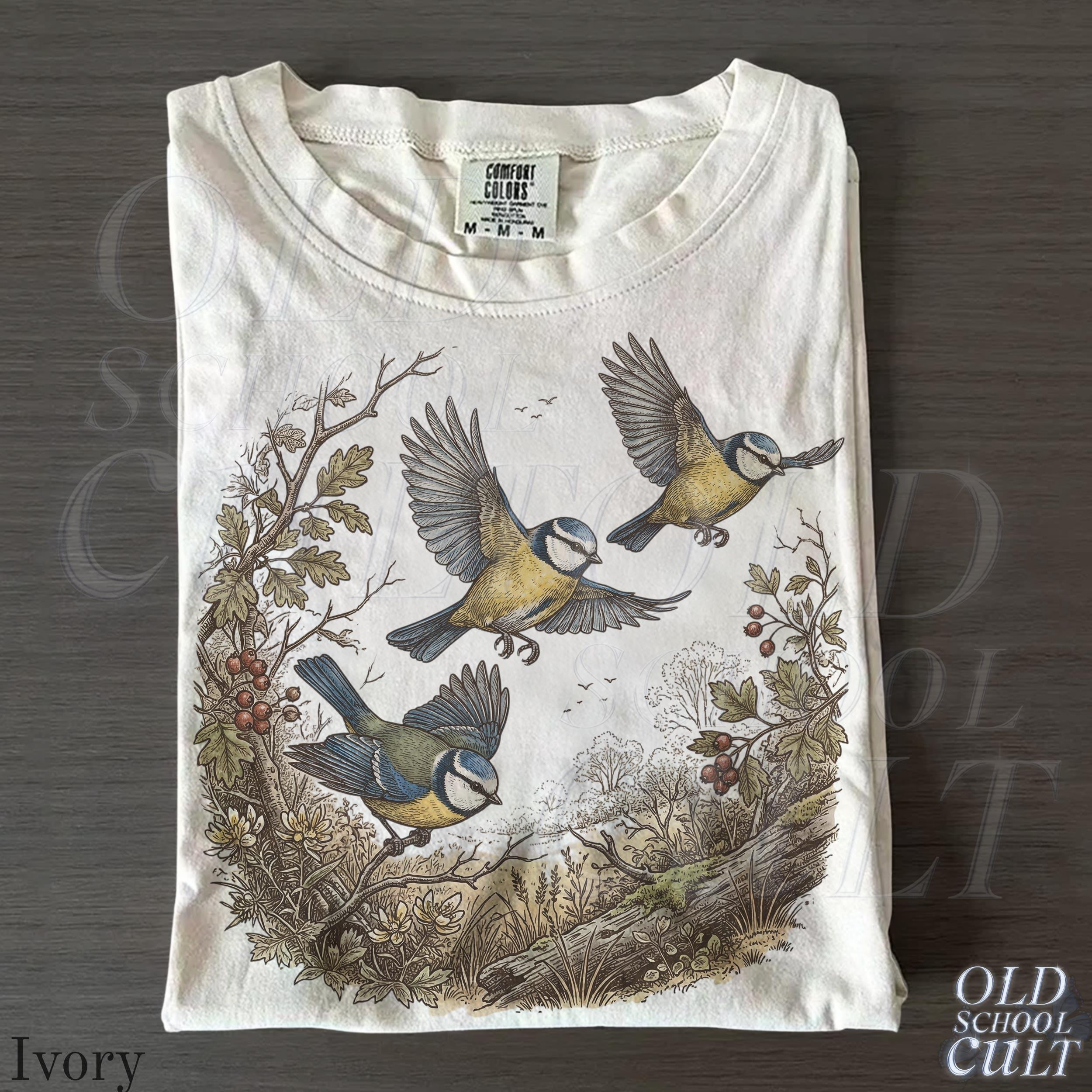 Blue Tit Bird Vintage 90s Shirt Retro Flying Birds Graphic Tee ...