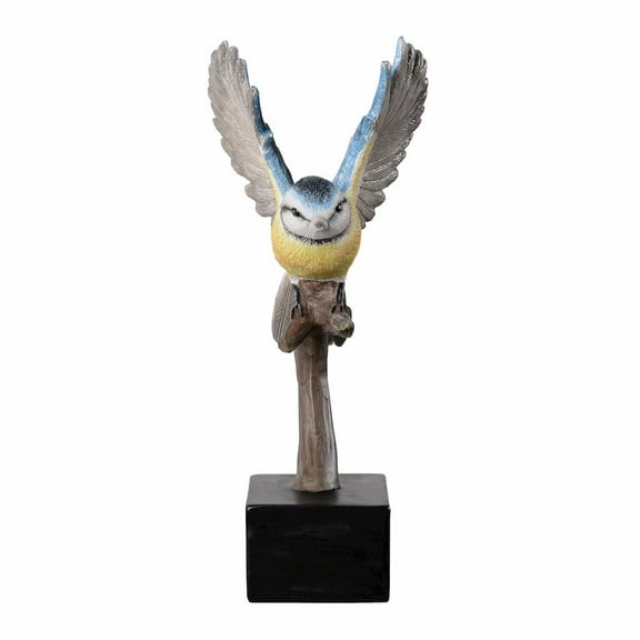 Hi-Line Gift Ltd. Blue Tit On Branch Lifelike Resin Bird Home Tabletop Decor