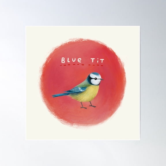 Blue Tit Poster Wall Art, Modern Wall Decor For Living Room Bedroom, 8x12 UNFRAMED