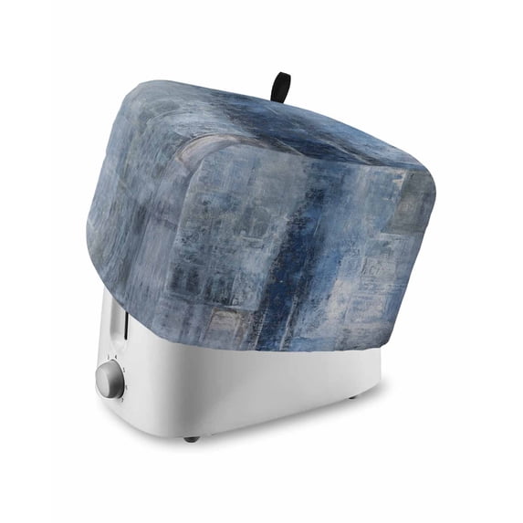 Blue Toaster Cover 2 Slice, Retro Oil Painting Modern Abstract Art Aesthetics Dustproof Bread Machine Oven Cover with Storage Pockets, Fits Most Kitchen Toasters Protector