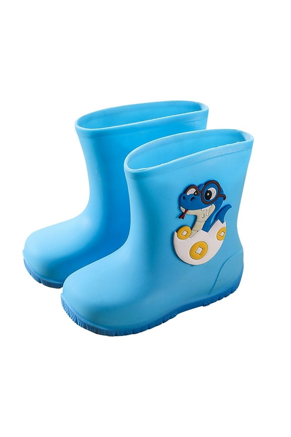 Blue Toddlers' Waterproof Footwear With Snake Design And Comfortable Fit, Ideal For Rainy Days And Playtime Fun For Young Ones