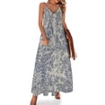 thumbnail image 1 of Blue Toile De Jouy Sleeveless Dress Loose Women's Dress Dresses Luxury Evening Dresses, 1 of 9