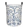 Blue and Toile with tailed Tree and Mythological basket circular