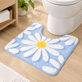 Blue Toilet Rugs U Shaped Mat Cute Contour Bath Rug Extra Thick ...