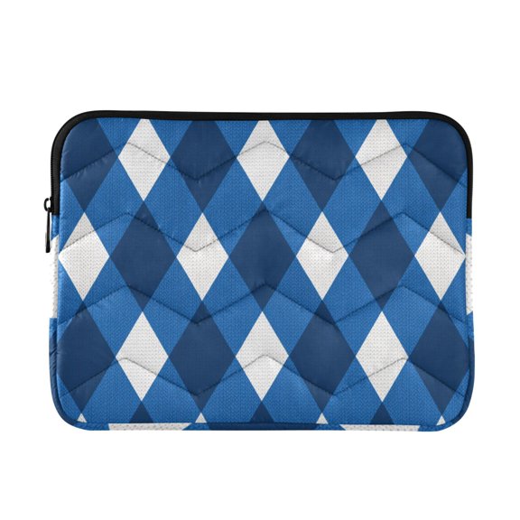Blue Tone Argyle Pattern Plaids Quilted Laptop Protective Cases Computer Sleeves Tablet Bags Briefcases M