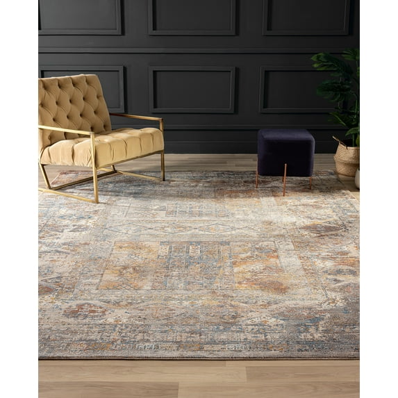 Blue Tones/Earth Tribal Area Rug 2' X 3' Kitchen,Bedroom,Entryway 2' x 3' Rectangle