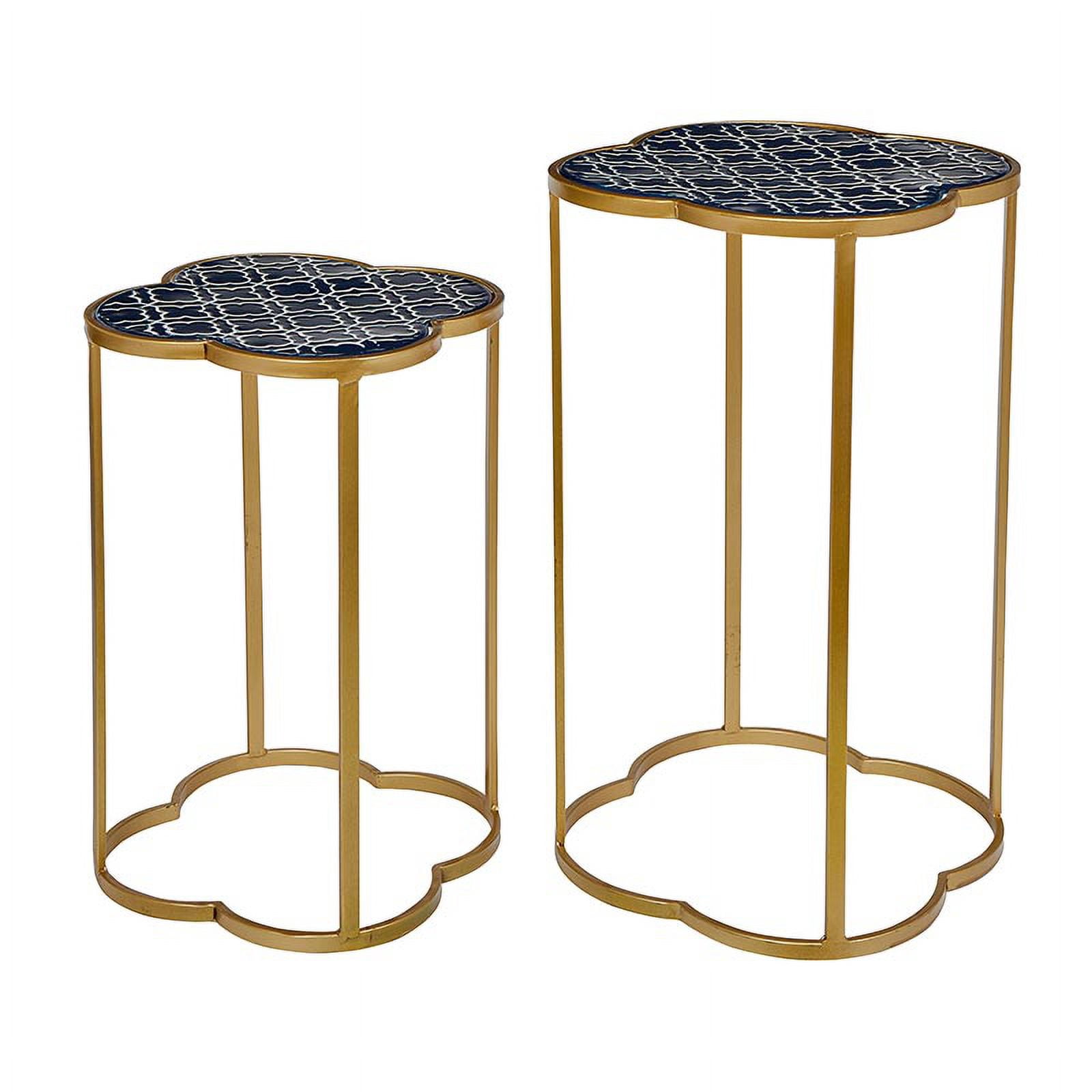 2 Row Blue Table Blue Top Nested Tables S/2 - Walmart.com