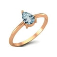 thumbnail image 1 of Blue Topaz 6x4mm Pear Shape 925 Sterling Silver Rose Vermeil Valentines Day Gifts Ring, 1 of 4