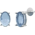 thumbnail image 1 of Blue Topaz 925 Sterling Silver Stud Pierced Earrings For Women,Blue Earrings,5 * 3MM, 1 of 6