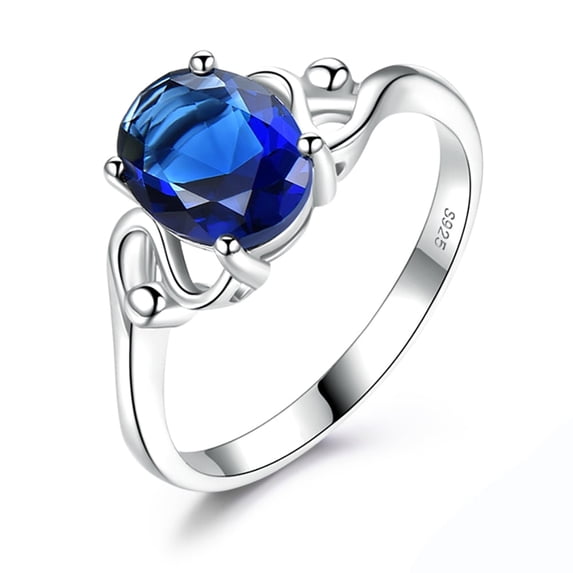 Blue Topaz Engagement Ring for Women Sterling Silver Ginger Lyne Collection - 6