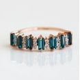 thumbnail image 1 of Blue Topaz Eternity Band Ring Stackable Ring Engagement Gift For Her 925 Sterling Silver Rose Gold Plated Gemstone Jewelry For Women Gift, 1 of 5