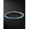 thumbnail image 1 of Blue Topaz Gemstone Bracelet For Gift, Lovely Minimalist Bracelet,925 Sterling Silver Precious Jewelry, Vintage Jewelry, 1 of 3