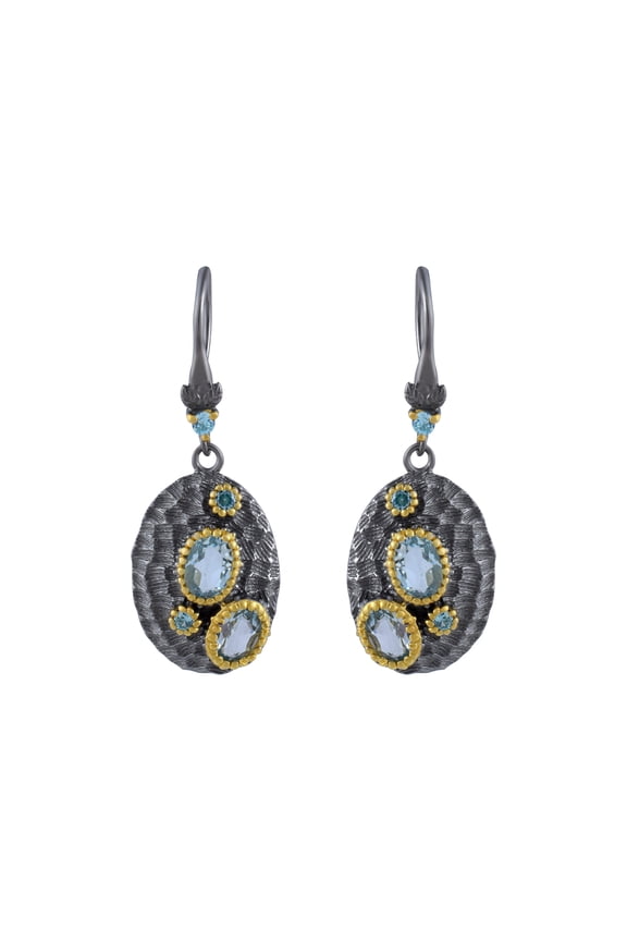 Blue Topaz Gemstone Earring