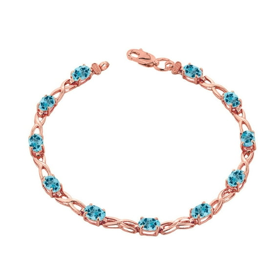 Blue Topaz Infinity Bracelet In Rose Gold