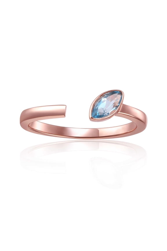 Blue Topaz Marquise Open Ring