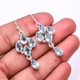 thumbnail image 1 of Blue Topaz Multi Collet 925 Silver Plated Earring 1.76", Blue Blue Topaz Earring E_8063_359_12, 1 of 2
