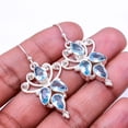 thumbnail image 1 of Blue Topaz Multi Collet 925 Silver Plated Earring 1.95", Blue Blue Topaz Earring E_8045_336_1, 1 of 2