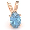 thumbnail image 1 of Blue Topaz Oval Solitaire Pendant In 14k Rose Gold, 1 of 4