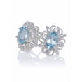 thumbnail image 1 of Blue Topaz Oval Stud with White Topaz Swirl Earrings, 1 of 1