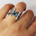 thumbnail image 1 of Blue Topaz Spinner Ring: Handmade 925 Sterling Silver Cocktail Ring, 1 of 9